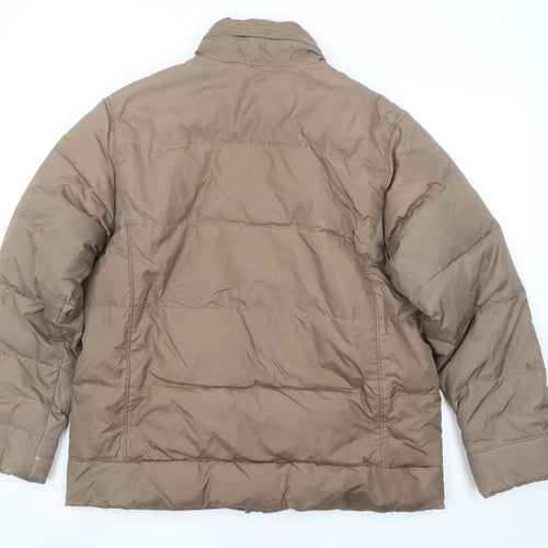 Abrams Men's Brown Puffer Jacket S Down Fill Winter Coat