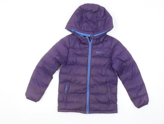 Mountain Warehouse Boys Purple Hooded Puffer Jacket 5-6 Years