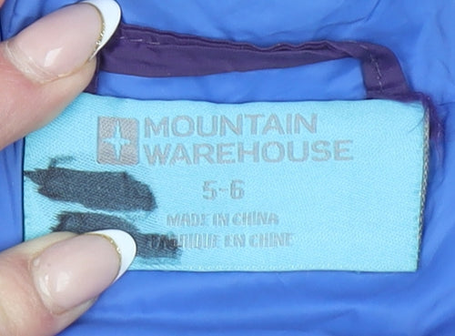 Mountain Warehouse Boys Purple Hooded Puffer Jacket 5-6 Years