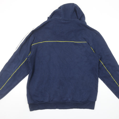 Adidas Mens Blue Full Zip Hoodie L Sports Logo Jacket