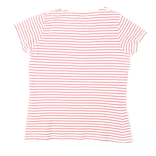 Regatta Womens White Red Striped Cotton T-Shirt Size 12