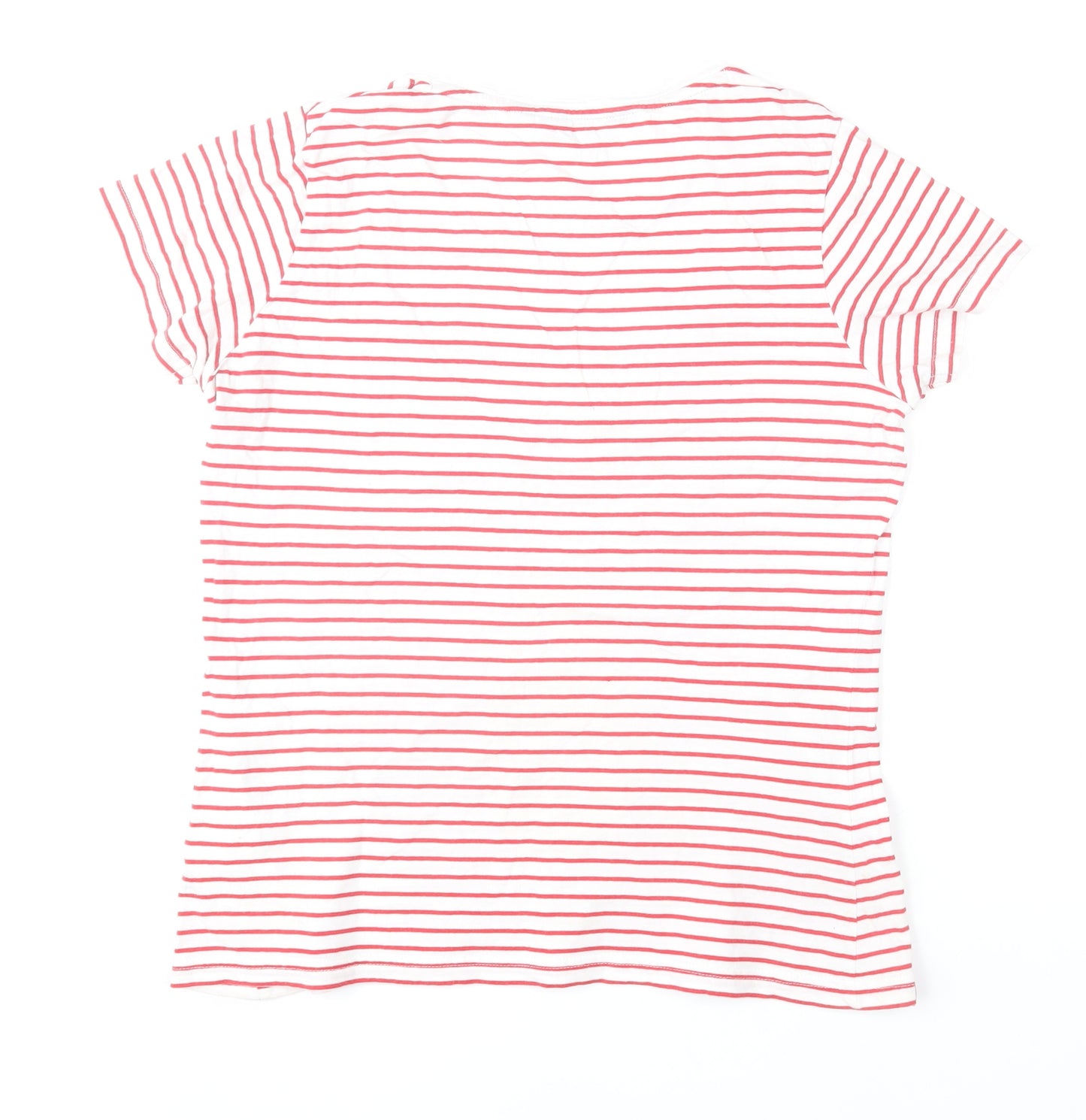 Regatta Womens White Red Striped Cotton T-Shirt Size 12