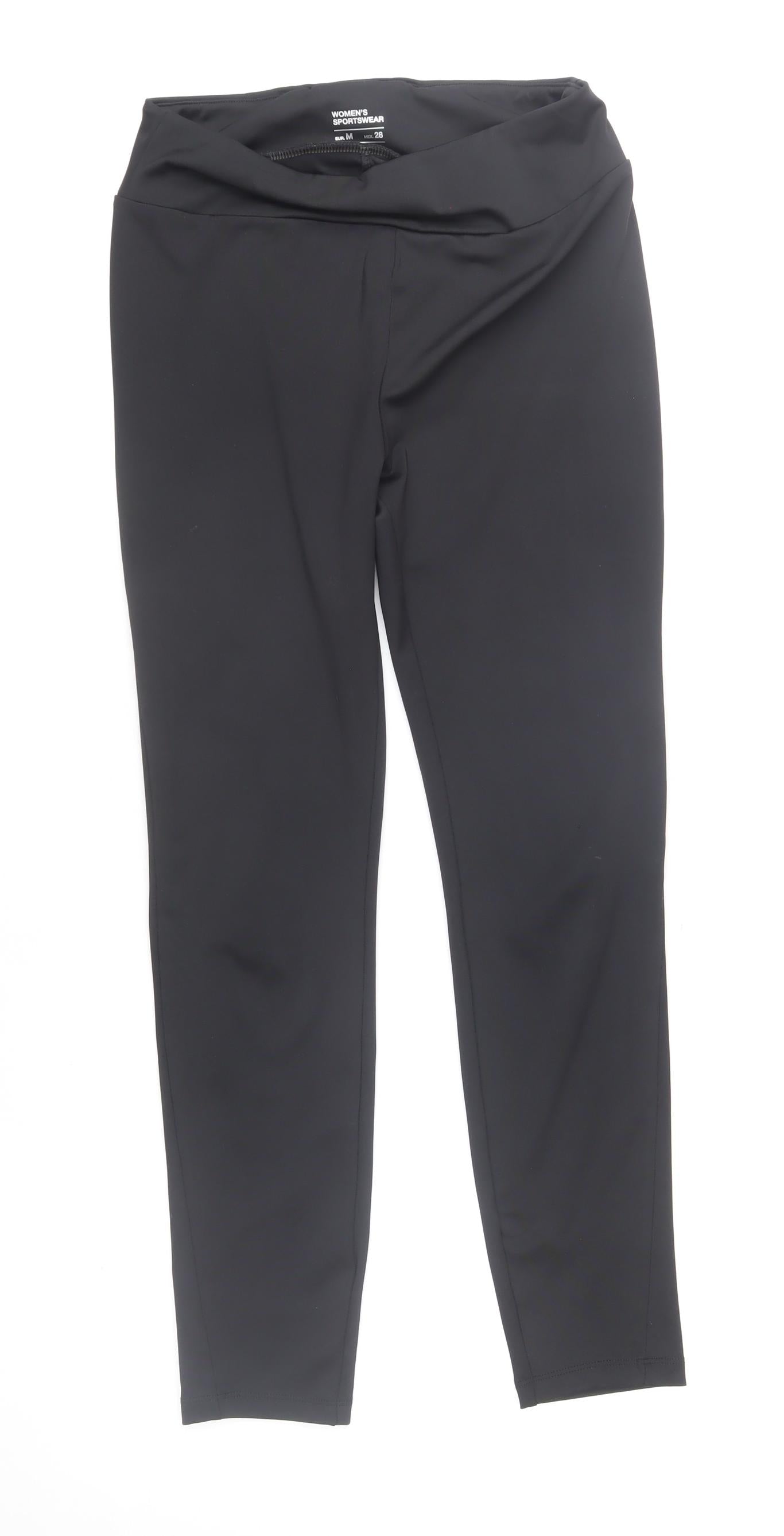 Lefties Women's Black Sportswear Leggings M Slim Fit Stretch Activewear