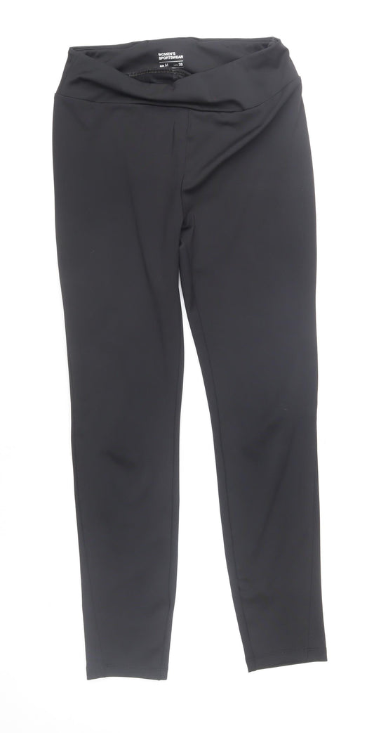 Lefties Women's Black Sportswear Leggings M Slim Fit Stretch Activewear