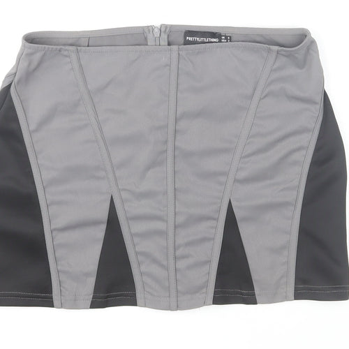 PrettyLittleThing Women's Grey Short Pencil Skirt Size 6