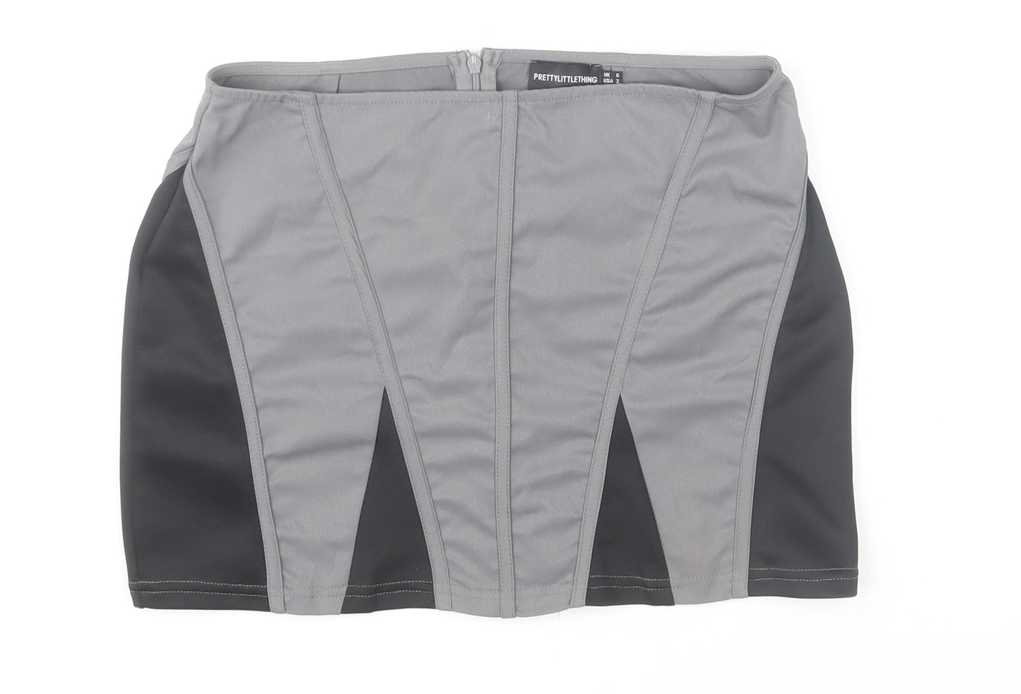 PrettyLittleThing Women's Grey Short Pencil Skirt Size 6