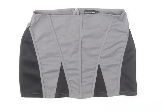 PrettyLittleThing Women's Grey Short Pencil Skirt Size 6