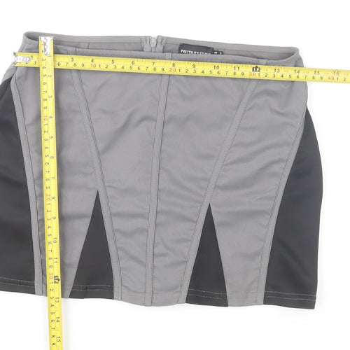 PrettyLittleThing Women's Grey Short Pencil Skirt Size 6