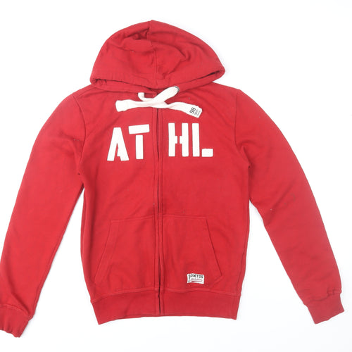Domyos Men's Red Full Zip Hoodie XS Sports Fleece Sweatshirt