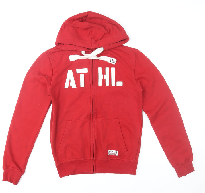 Domyos Men's Red Full Zip Hoodie XS Sports Fleece Sweatshirt