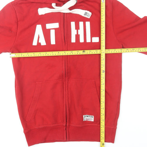 Domyos Men's Red Full Zip Hoodie XS Sports Fleece Sweatshirt