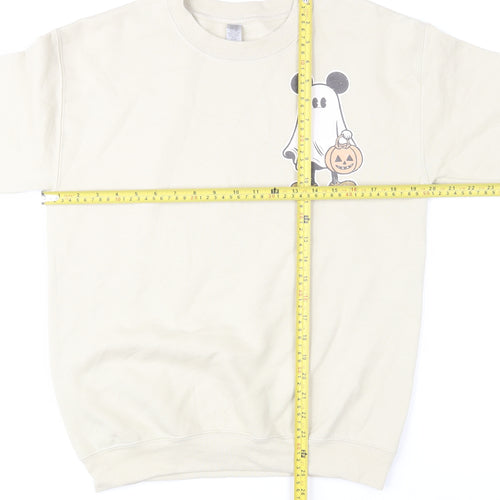 Disney Women Beige Halloween Mickey Mouse Sweatshirt Small