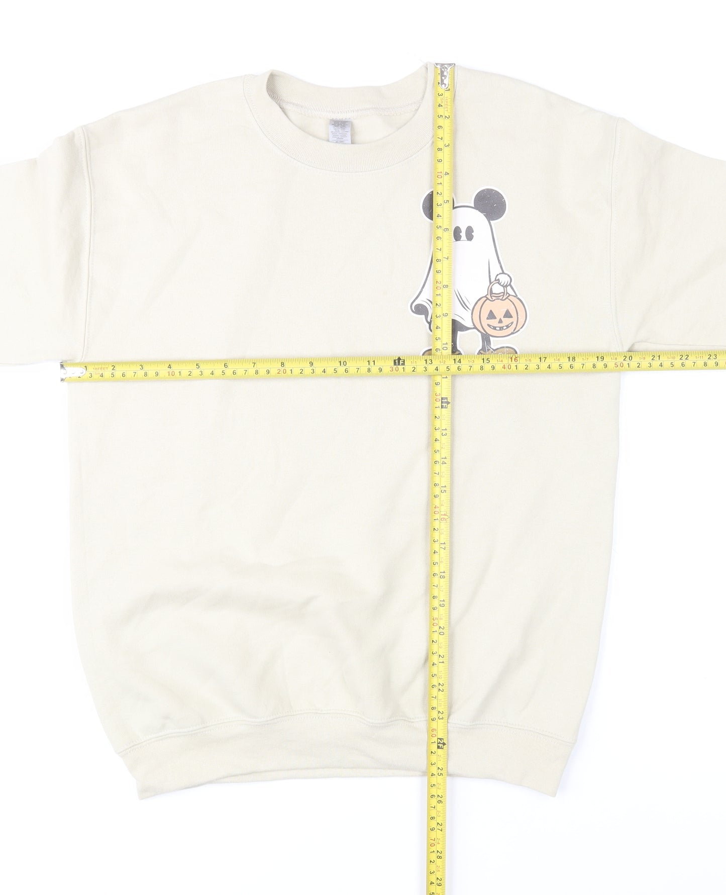 Disney Women Beige Halloween Mickey Mouse Sweatshirt Small