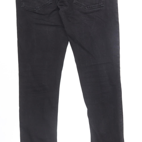 FSBN Men's Black Slim Fit Denim Jeans 33W 32L Skinny Style
