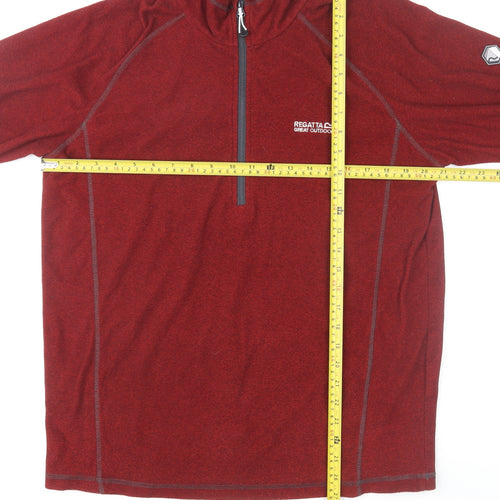 Regatta Mens Red Fleece 1/2 Zip Pullover Sweatshirt Size L