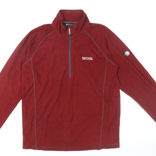 Regatta Mens Red Fleece 1/2 Zip Pullover Sweatshirt Size L
