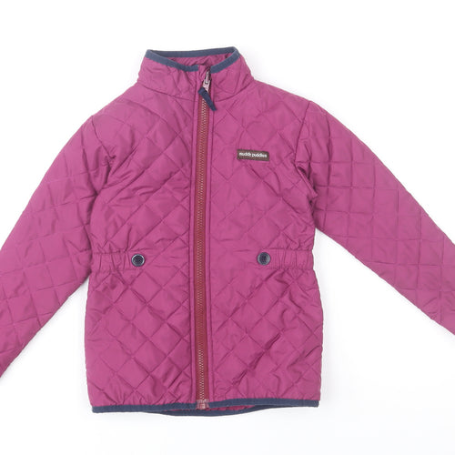 Muddy Puddles Girls Pink Quilted Mid-Length Jacket 6 Years