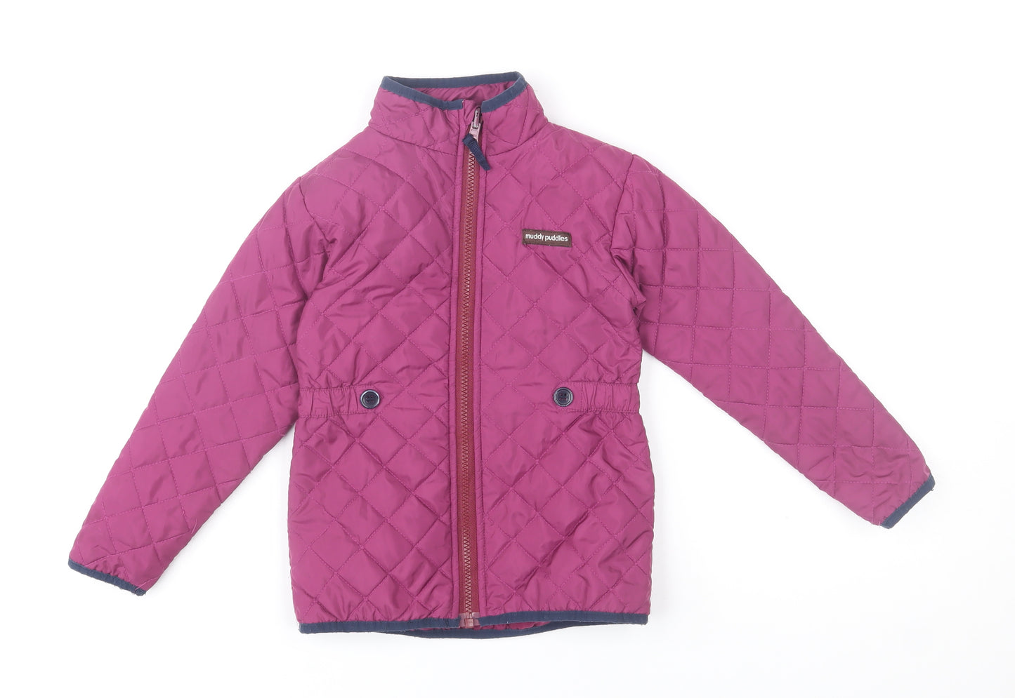 Muddy Puddles Girls Pink Quilted Mid-Length Jacket 6 Years