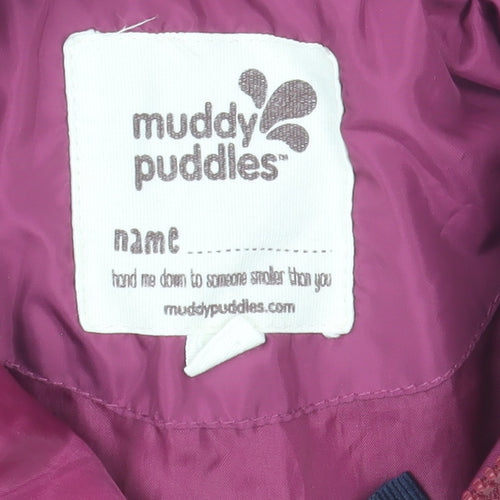 Muddy Puddles Girls Pink Quilted Mid-Length Jacket 6 Years