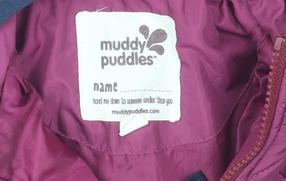 Muddy Puddles Girls Pink Quilted Mid-Length Jacket 6 Years