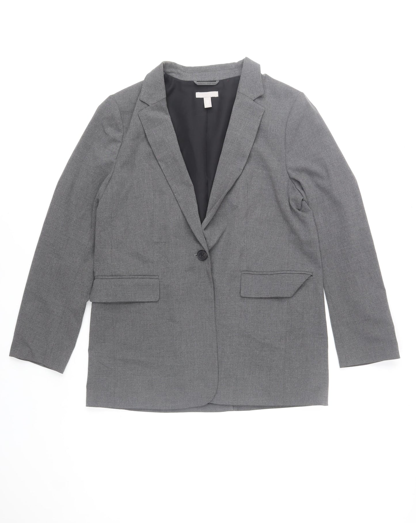 H&M Men’s Grey Blazer Jacket Size M Regular Fit Polyester Mix