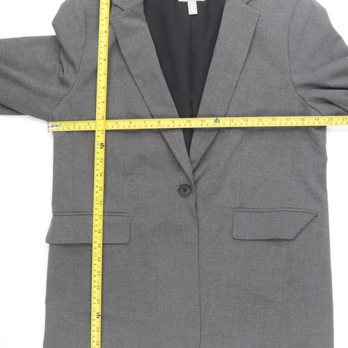 H&M Men’s Grey Blazer Jacket Size M Regular Fit Polyester Mix