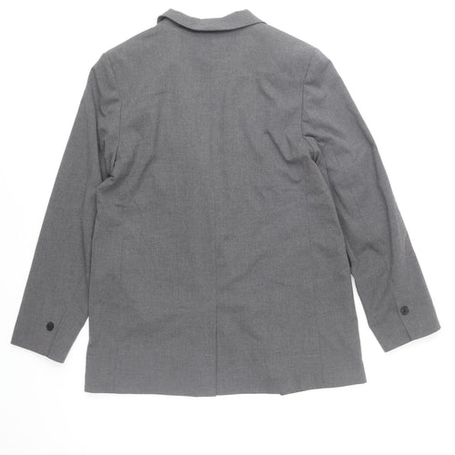 H&M Men’s Grey Blazer Jacket Size M Regular Fit Polyester Mix