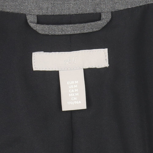H&M Men’s Grey Blazer Jacket Size M Regular Fit Polyester Mix