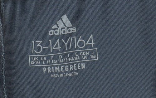 Adidas Girls Blue Pink Stripe Track Pants 13-14 Years 164cm Polyester