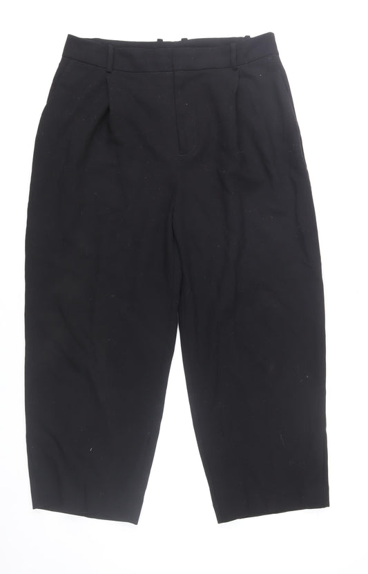 Zara Men Black L Chino Trousers Classic Fit Polyester Blend