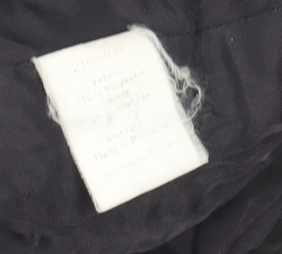 Jigsaw Womens Black Parka Coat S Hooded Longline Drawstring Jacket