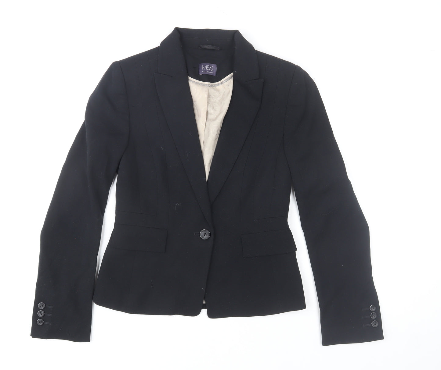 Marks and Spencer Women's Black Blazer Jacket Size 6 Slim Fit