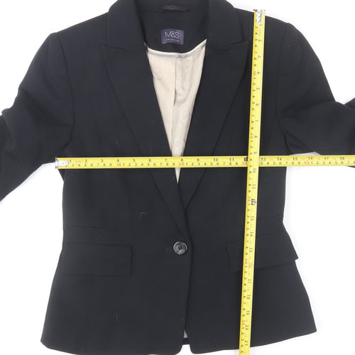 Marks and Spencer Women's Black Blazer Jacket Size 6 Slim Fit