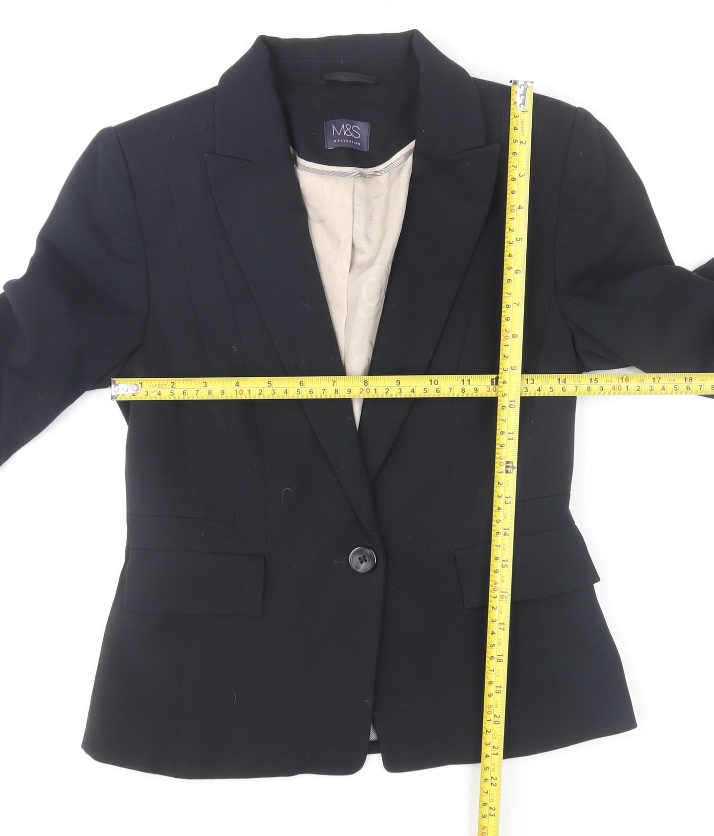 Marks and Spencer Women's Black Blazer Jacket Size 6 Slim Fit