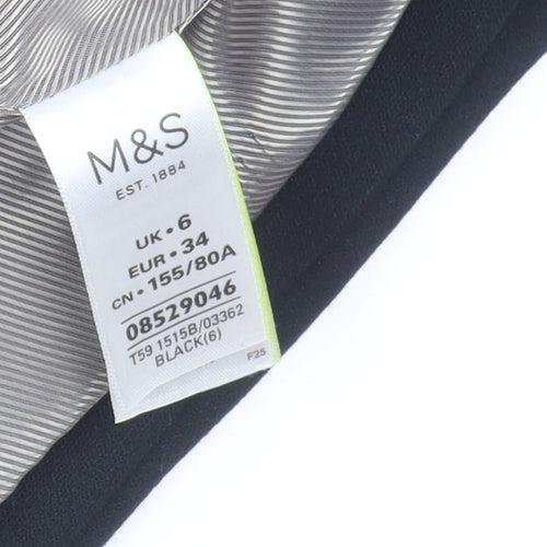 Marks and Spencer Women's Black Blazer Jacket Size 6 Slim Fit