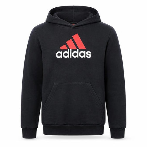 Adidas Boys Black Pullover Hoodie 13-14 Years Cotton Blend Sport Style