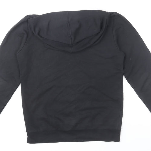 Adidas Boys Black Pullover Hoodie 13-14 Years Cotton Blend Sport Style