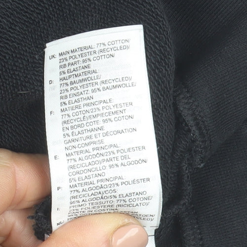 Adidas Boys Black Pullover Hoodie 13-14 Years Cotton Blend Sport Style