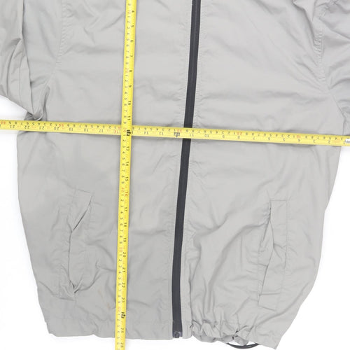 H&M Men's Grey Hooded Windbreaker Jacket Size M Regular Fit