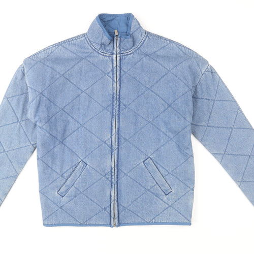Next Men's Blue Quilted Cotton Jacket XS Casual Zip Up