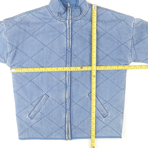 Next Men's Blue Quilted Cotton Jacket XS Casual Zip Up
