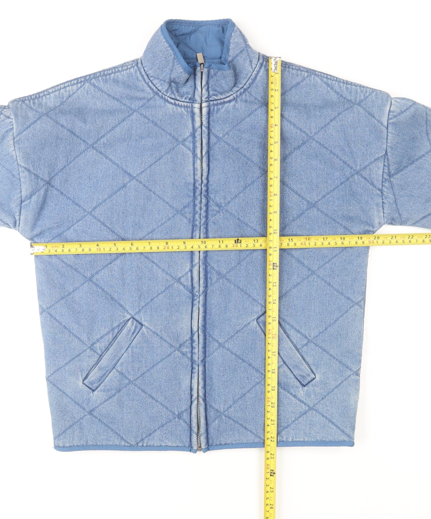 Next Men's Blue Quilted Cotton Jacket XS Casual Zip Up