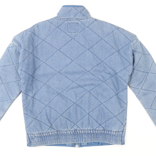 Next Men's Blue Quilted Cotton Jacket XS Casual Zip Up
