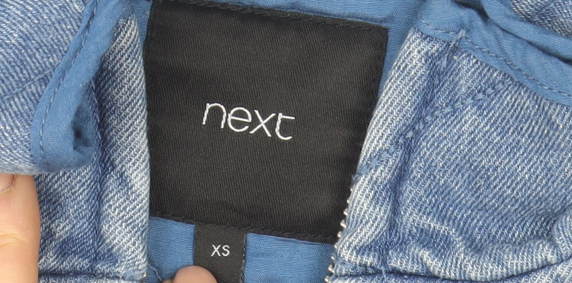 Next Men's Blue Quilted Cotton Jacket XS Casual Zip Up