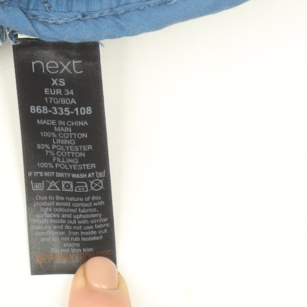 Next Men's Blue Quilted Cotton Jacket XS Casual Zip Up