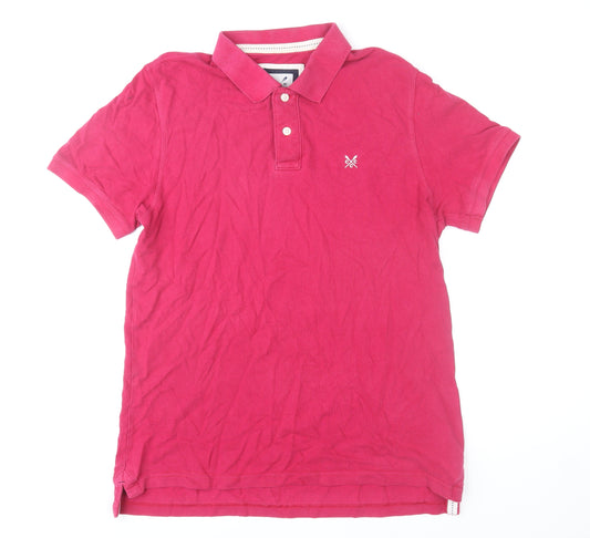 Crew Clothing Co. Men’s Pink Collared Cotton Polo T-Shirt Size L