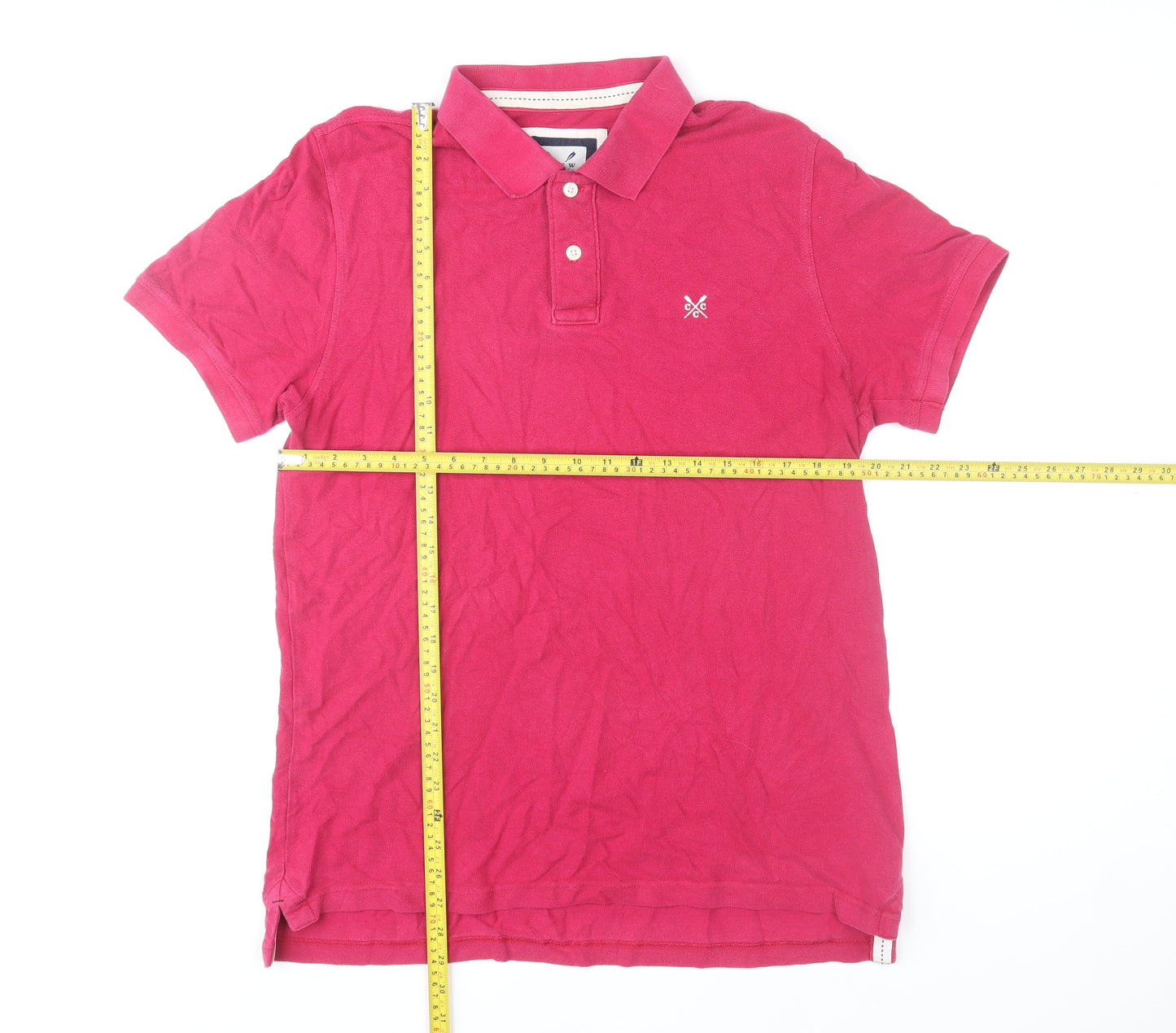 Crew Clothing Co. Men’s Pink Collared Cotton Polo T-Shirt Size L
