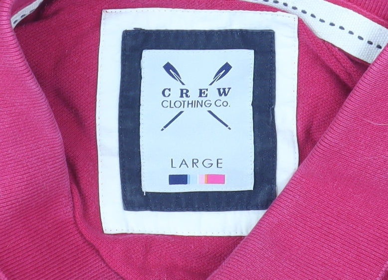 Crew Clothing Co. Men’s Pink Collared Cotton Polo T-Shirt Size L
