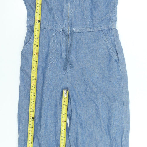 Leigh Tucker Willow Girls Blue Cotton Chambray Jumpsuit 7-8 Years