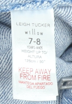 Leigh Tucker Willow Girls Blue Cotton Chambray Jumpsuit 7-8 Years